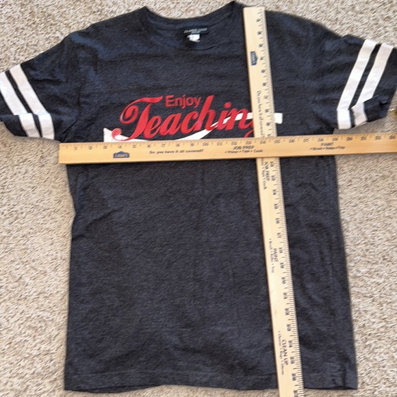 Lot of 2🍎FIRST GRADE TEACHER Tees🍏 Dark Gray Coke Logo & Turquoise Keep Calm - Picture 8 of 8